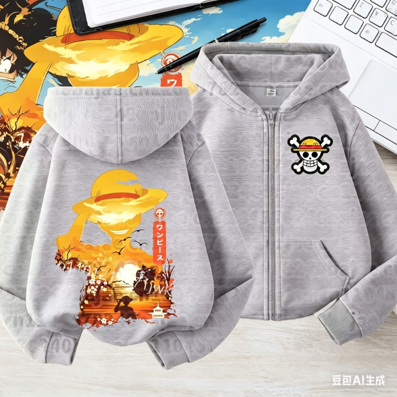 Graphic Hoodie Streetwear - Unisex One Piece Luffy Hoodie Zip
