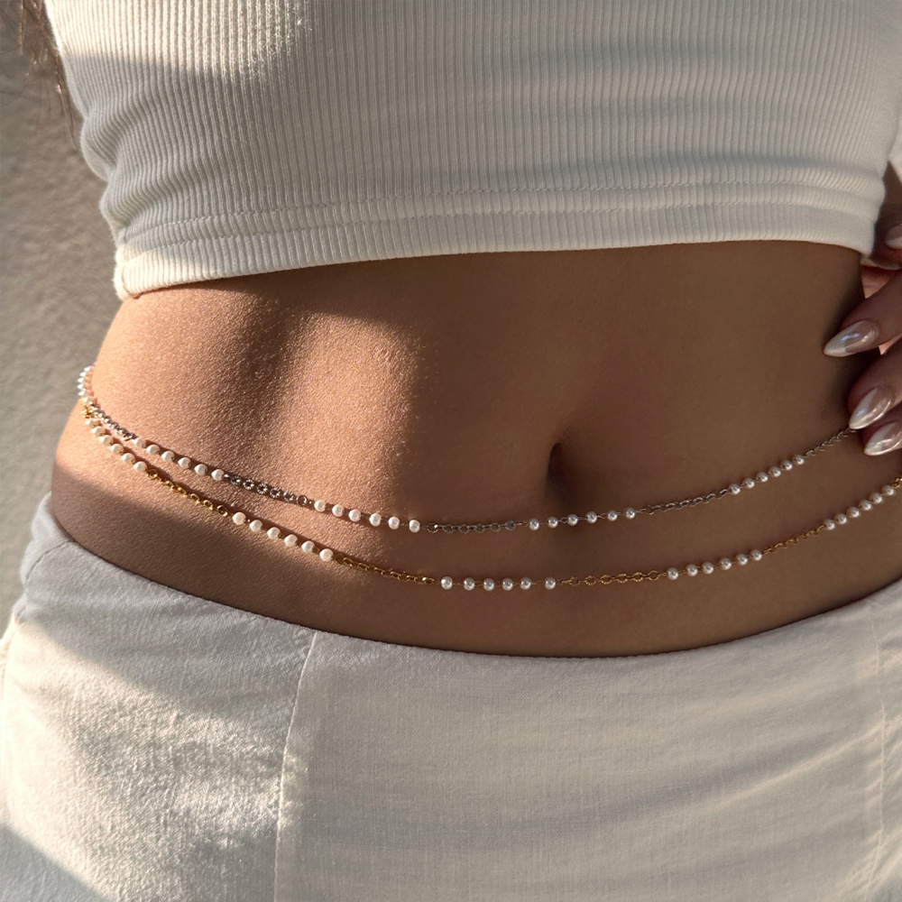 Street Fashion Jewelry - ENFASHION Waist Chain Imitation Pearl Belly