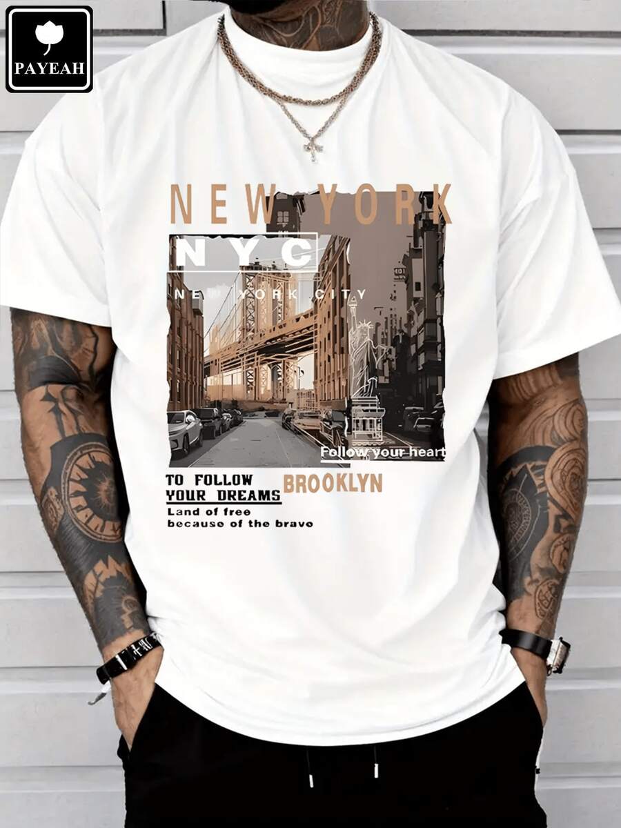High Street Fashion New York - PAYEAH Men's Casual Cotton Streetwear Street