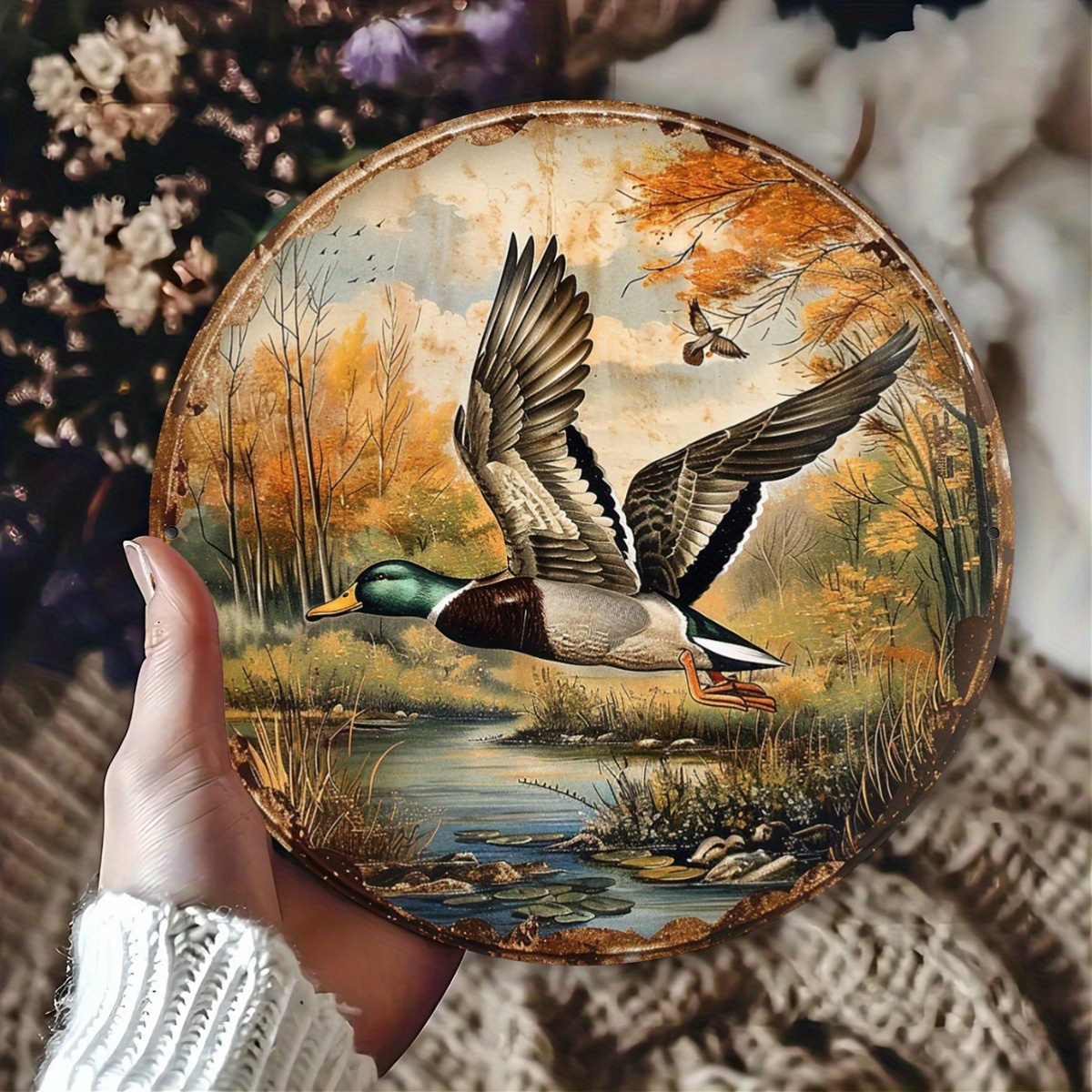 Street Fashion Blog - 1pc, 8x8 Inch Vintage Wild Duck