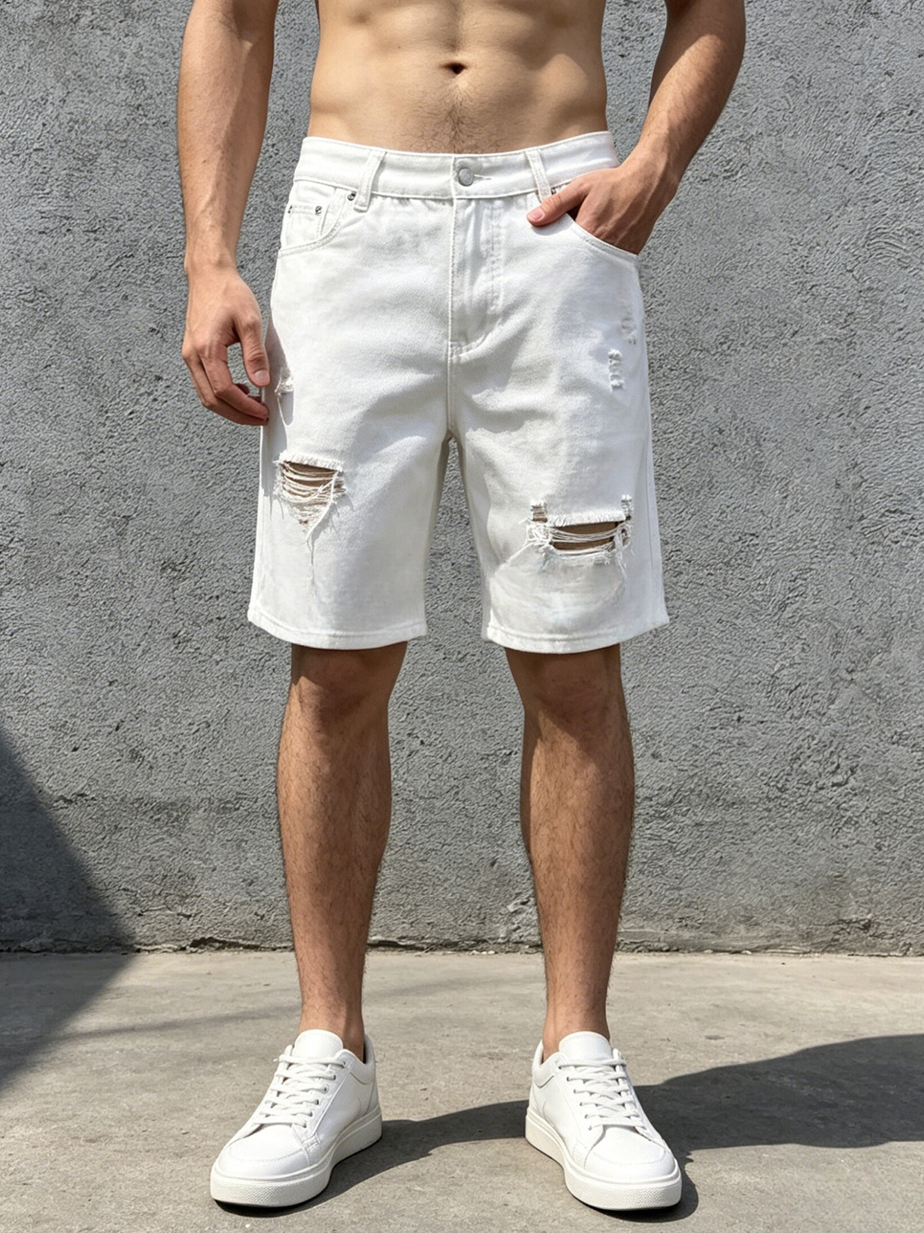 Distressed Jean Rip - Men Jeans Denim Pants Clothing Trousers