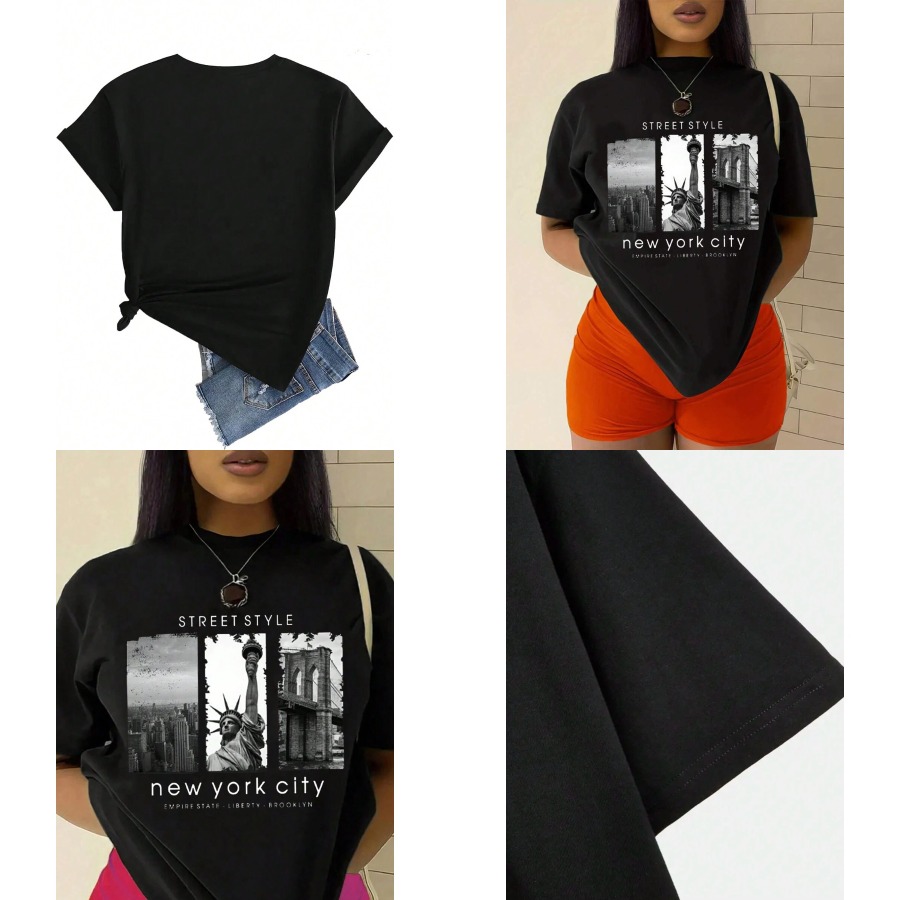 Street Style New York Fashion - 【New style】 Pattern Printed Short-Sleeved T-Shirt
