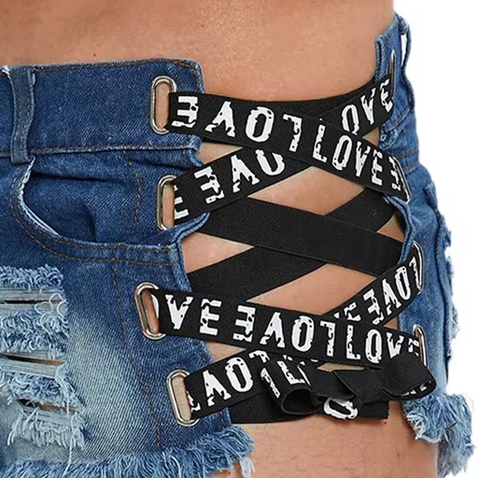 Distressed Jean Rip - Mens Distressed Ripped Mini Denim Shorts