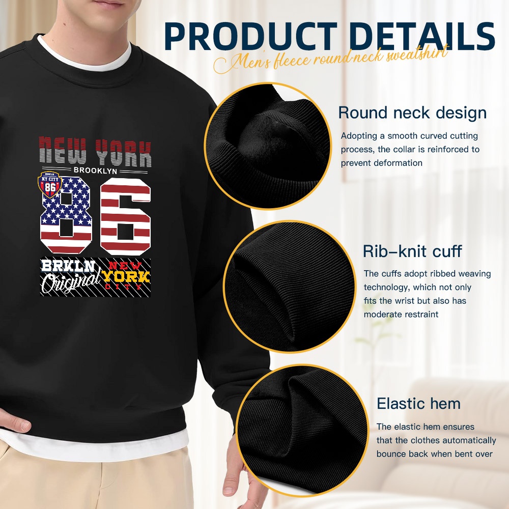 Men's Black Crew Neck Pullover - đánh giá và giá Street Style New York Fashion