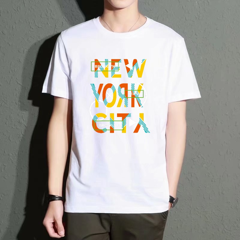 Men's Black Round-Neck Short-S - đánh giá và giá Street Style New York Fashion
