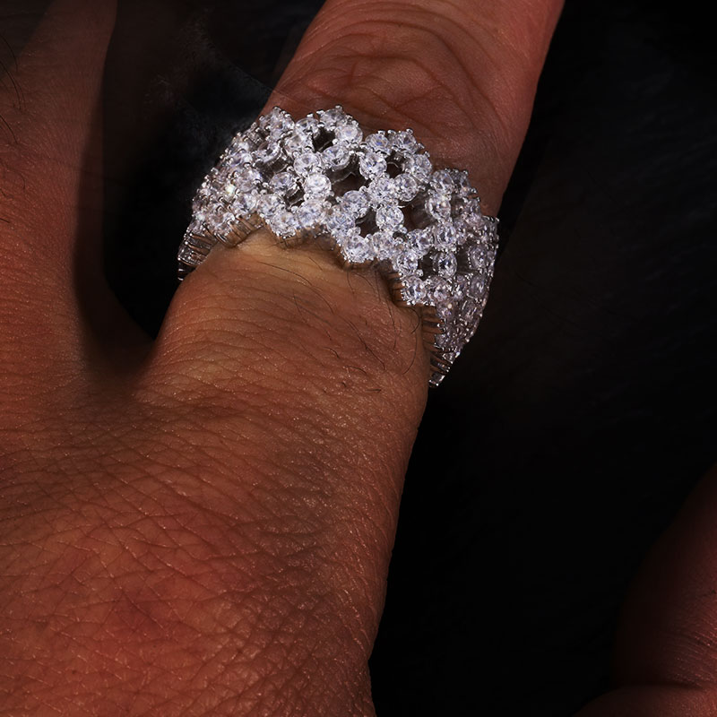 TUHE Iced Out Men Rings Moissa - đánh giá và giá Street Fashion Rings