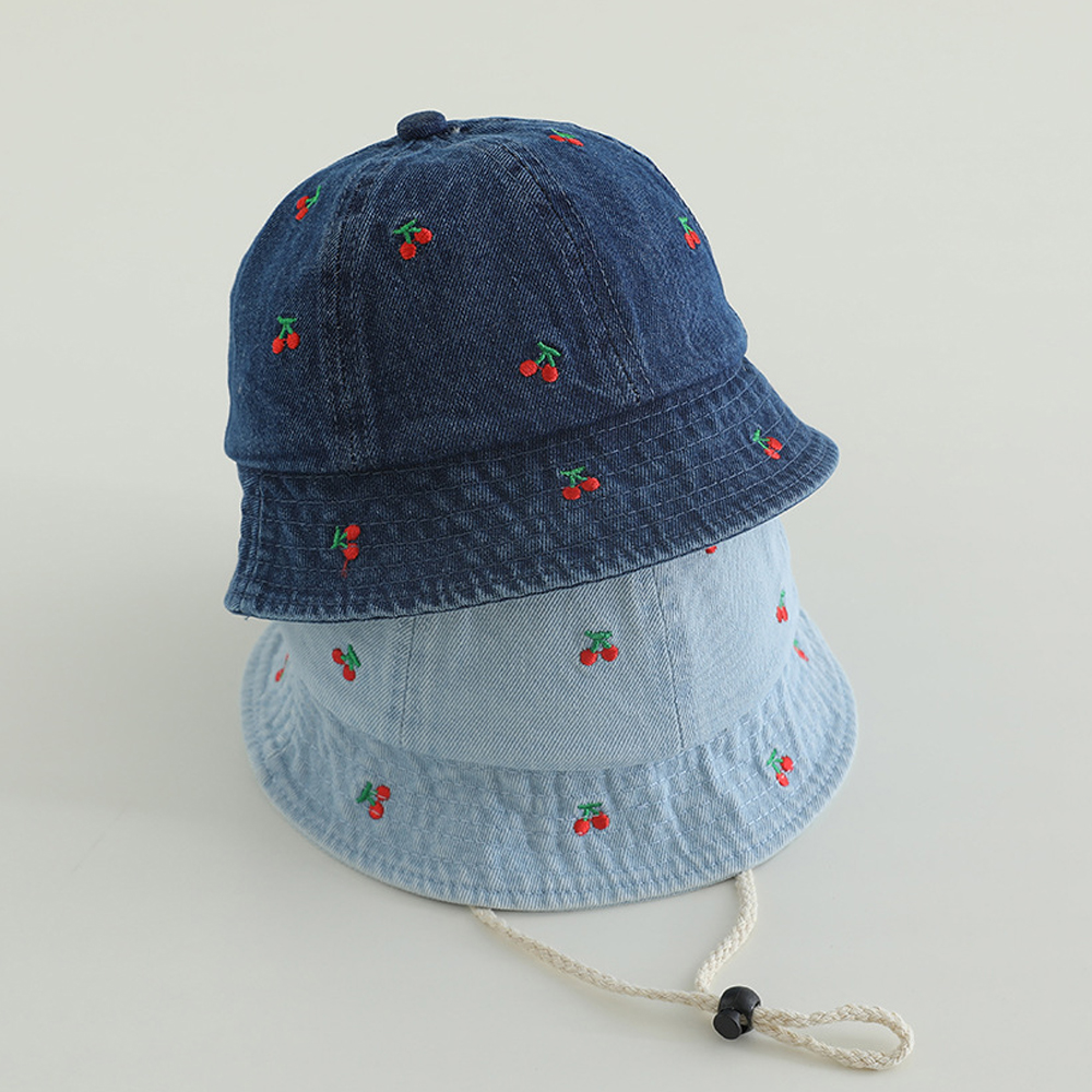 Cherry Embroided Jeans Fisherm - đánh giá và giá Bucket Hat Embroidered