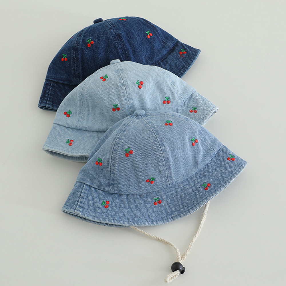 Cherry Embroided Jeans Fisherm - đánh giá và giá Bucket Hat Embroidered