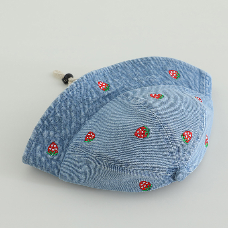 Cherry Embroided Jeans Fisherm - đánh giá và giá Bucket Hat Embroidered