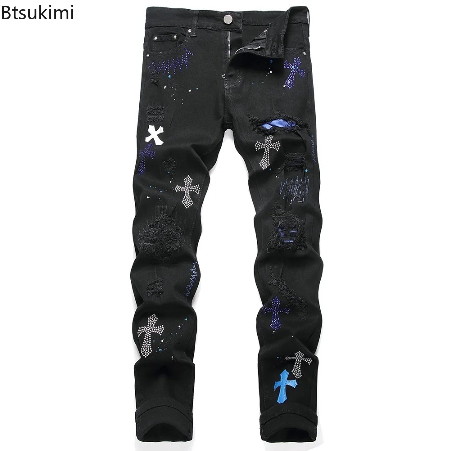 2026 New Men's Fashion Crystal - đánh giá và giá Distressed Jean Rip