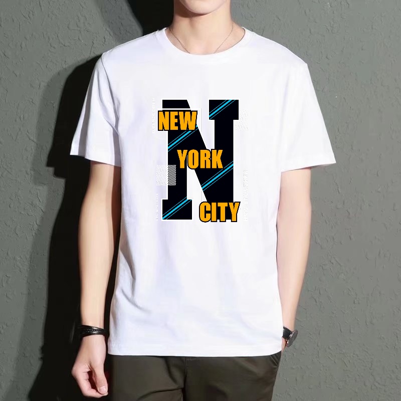 Men's Black Round-Neck Short-S - đánh giá và giá Street Style New York Fashion