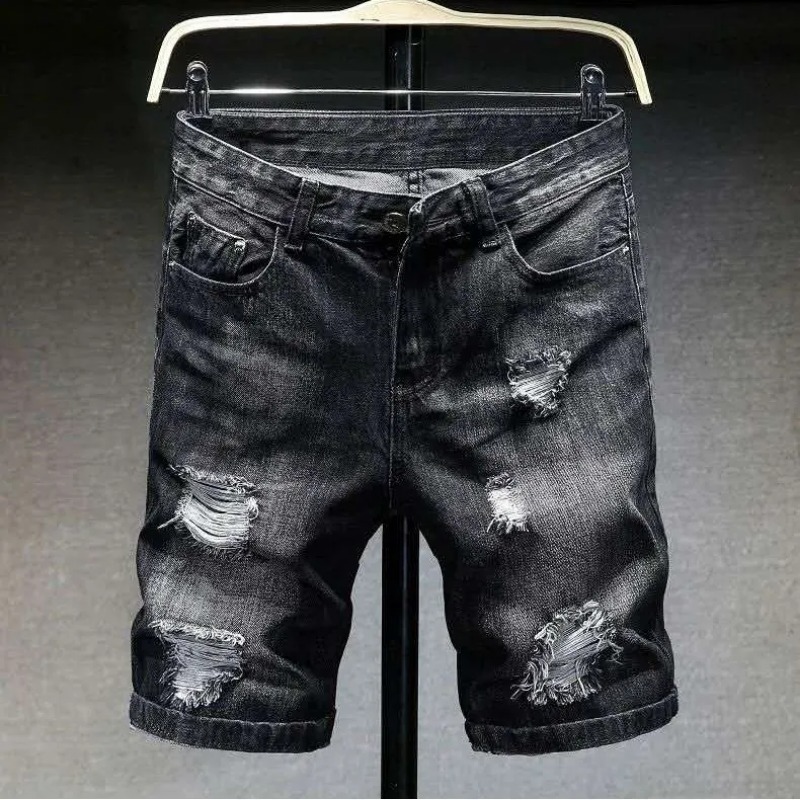 Men's Ripped Denim Shorts Summ - đánh giá và giá Distressed Jean Rip