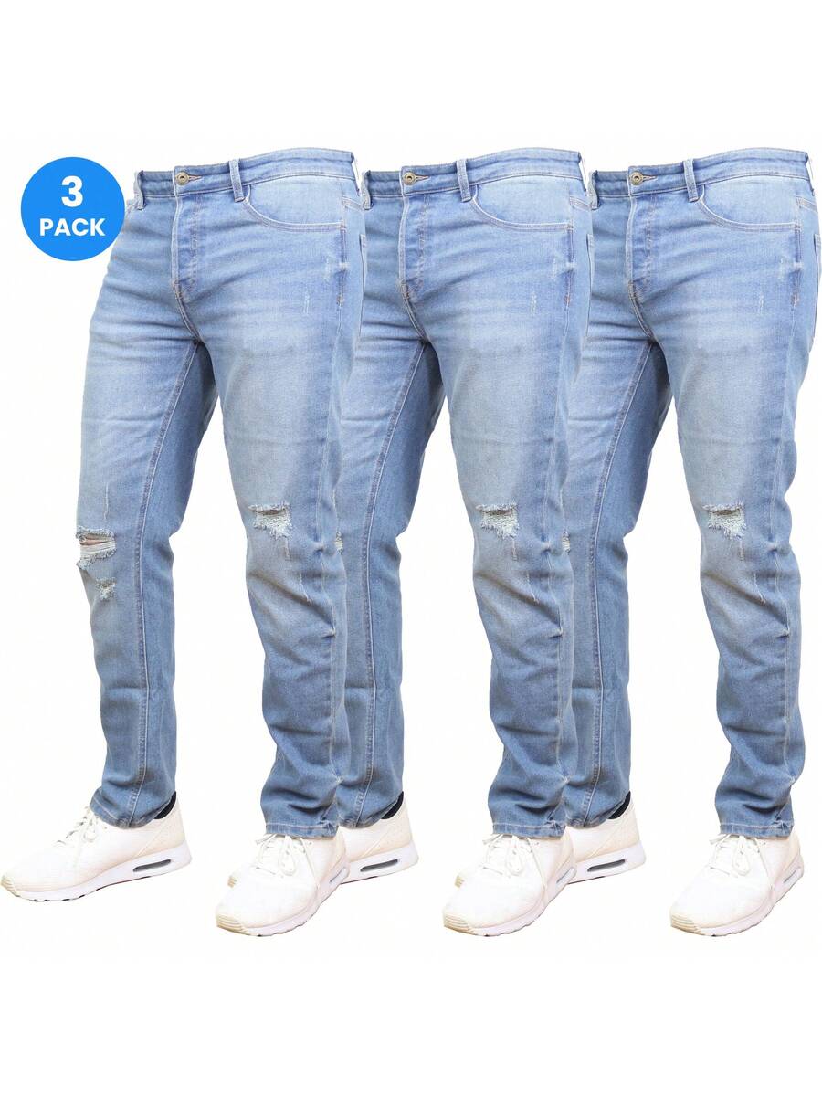 Mens Stretch Ripped Jeans 3 Pa - đánh giá và giá Distressed Jean Rip