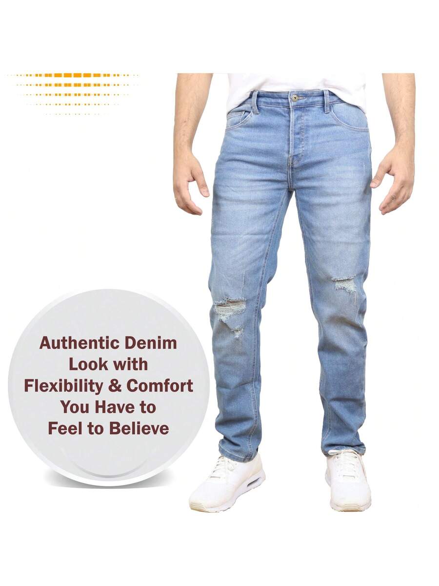 Mens Stretch Ripped Jeans 3 Pa - đánh giá và giá Distressed Jean Rip