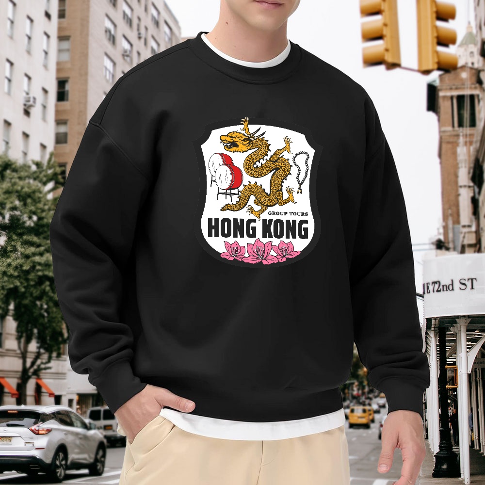 Men's Black Crew Neck Pullover - đánh giá và giá Street Fashion Hong Kong