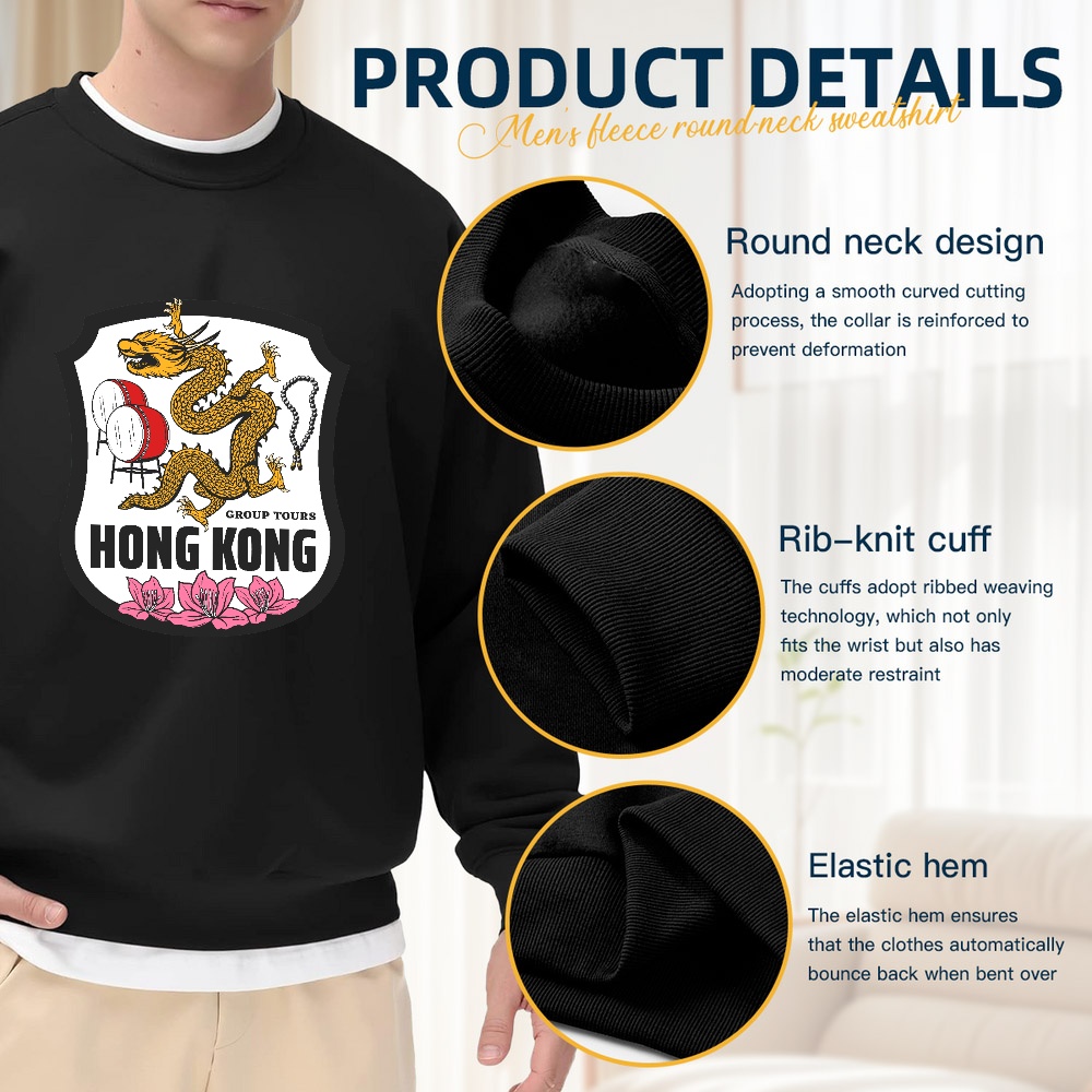 Men's Black Crew Neck Pullover - đánh giá và giá Street Fashion Hong Kong