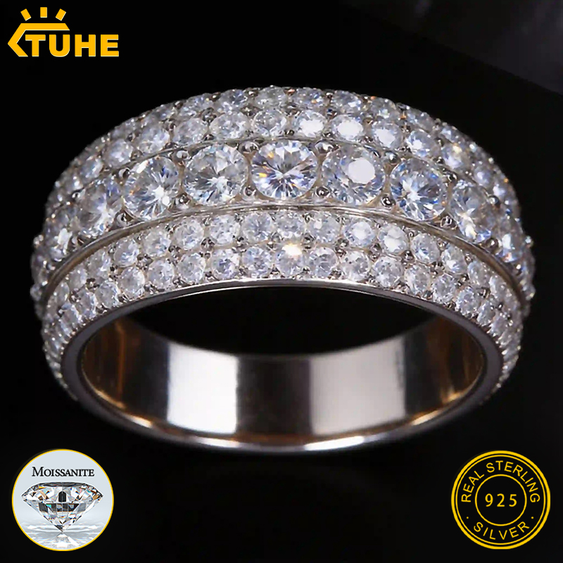 TUHE Unisex Iced Out Moissanit - đánh giá và giá Street Fashion Rings