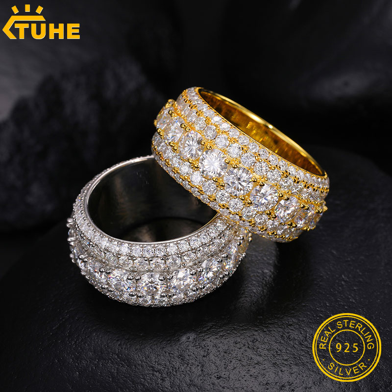 TUHE Unisex Iced Out Moissanit - đánh giá và giá Street Fashion Rings