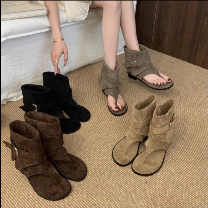 2025Spring Clip Toe Flats Sand - đánh giá và giá Street Fashion Clothing