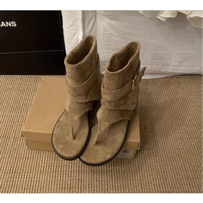 2025Spring Clip Toe Flats Sand - đánh giá và giá Street Fashion Clothing