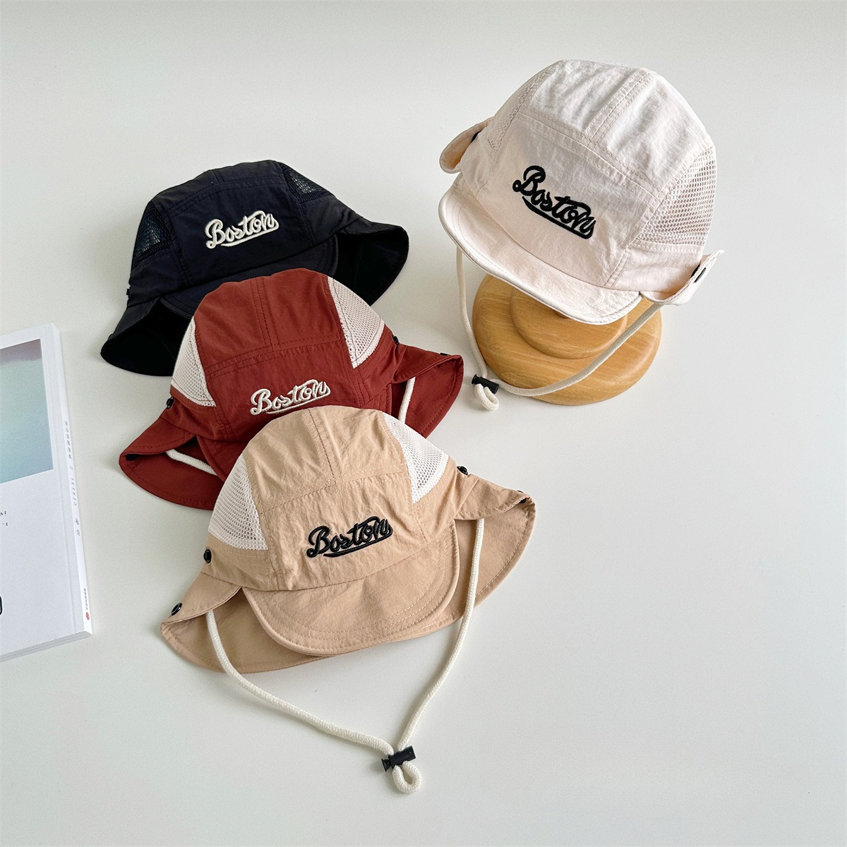 Letter Embroidered Baby Sun Ha - đánh giá và giá Bucket Hat Embroidered