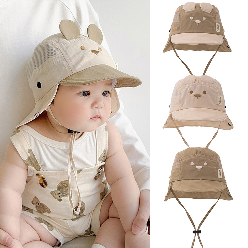 Boys Girls Neck Protection Kid - đánh giá và giá Bucket Hat Embroidered