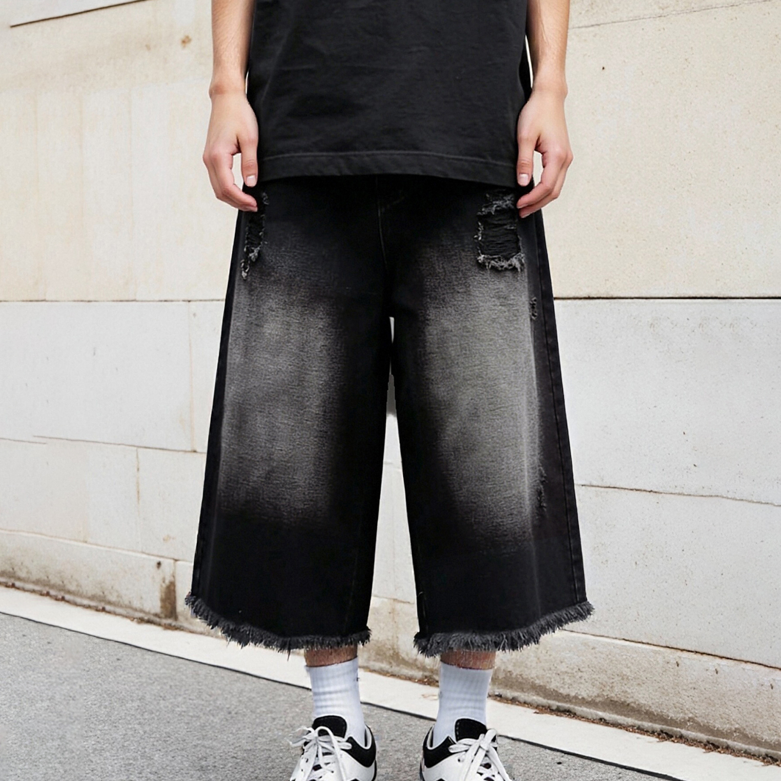 Men Cropped Jeans Washed Distr - đánh giá và giá Distressed Jean Rip