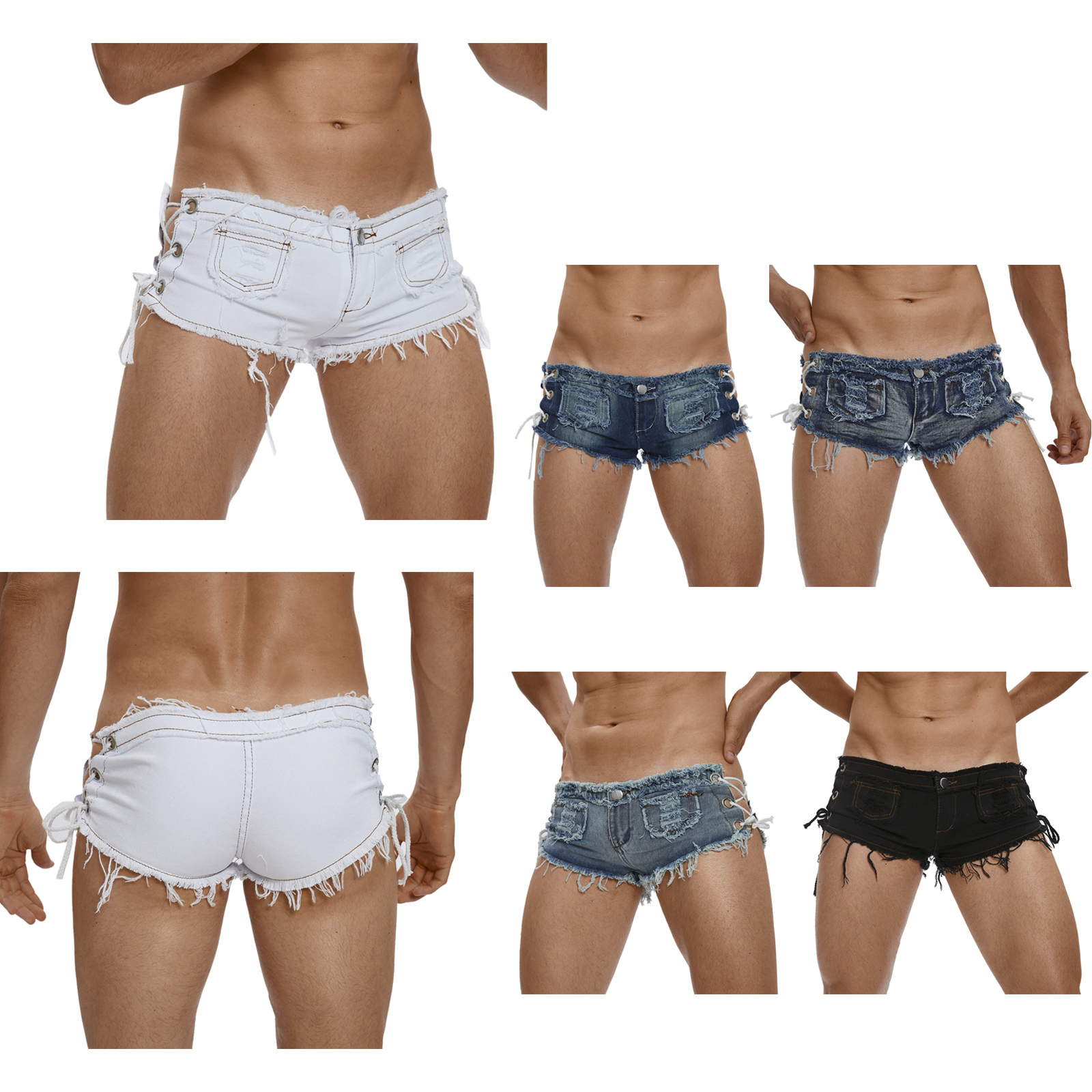 Mens Low Rise Extra Short Hot  - đánh giá và giá Distressed Jean Rip