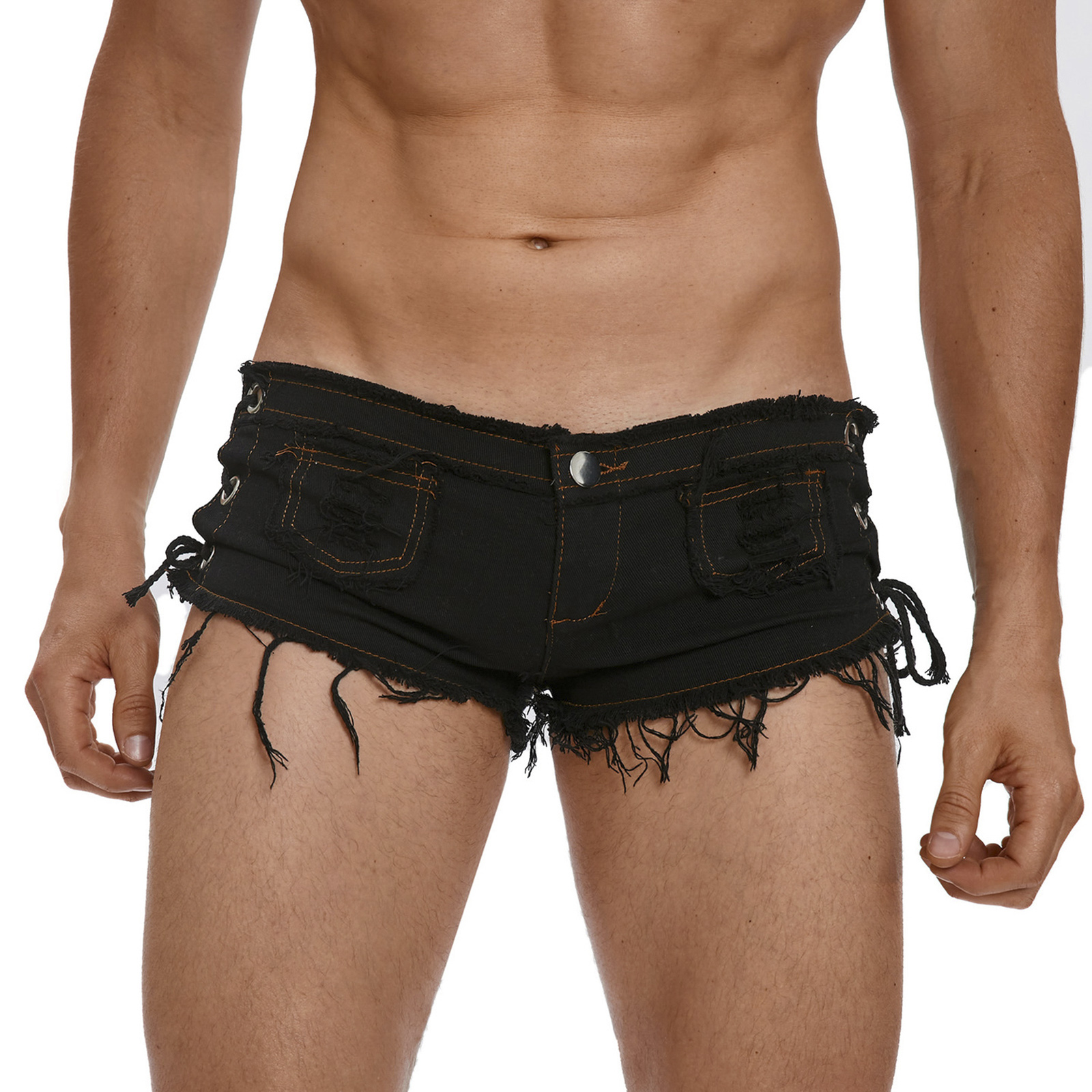 Mens Low Rise Extra Short Hot  - đánh giá và giá Distressed Jean Rip