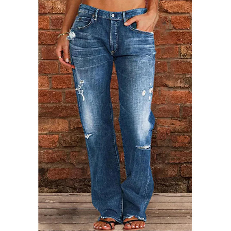 Women's High Waist Distressed  - đánh giá và giá Distressed Jean Rip