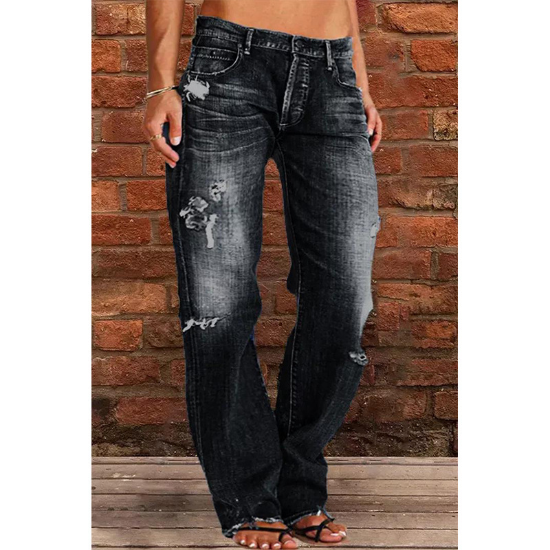 Women's High Waist Distressed  - đánh giá và giá Distressed Jean Rip