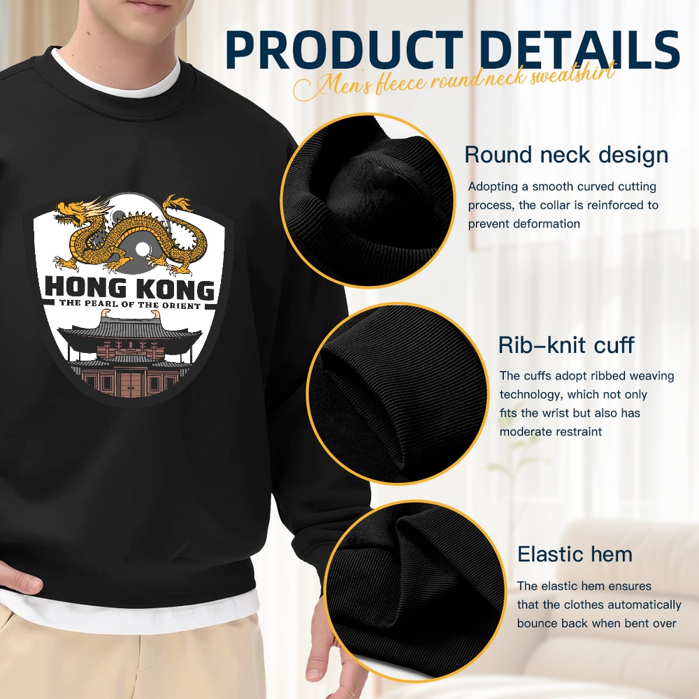 Men's Black Crew Neck Loose Sw - đánh giá và giá Street Fashion Hong Kong