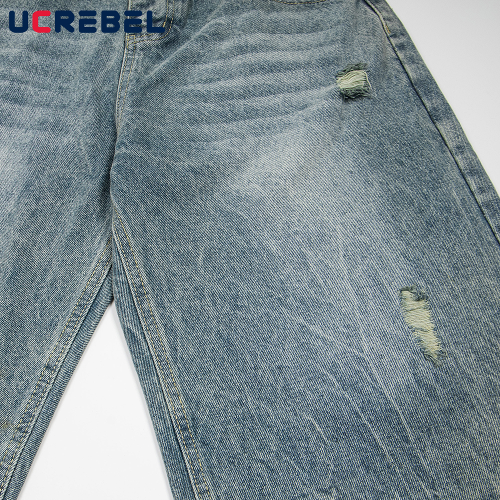 Leopard Patch Denim Shorts Men - đánh giá và giá Distressed Jean Rip