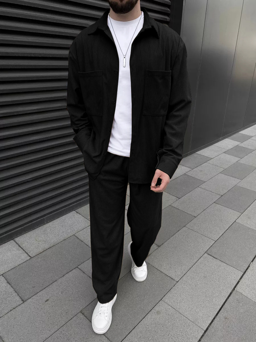 Men's corduroy two-piece outfi - đánh giá và giá Street Fashion Clothing
