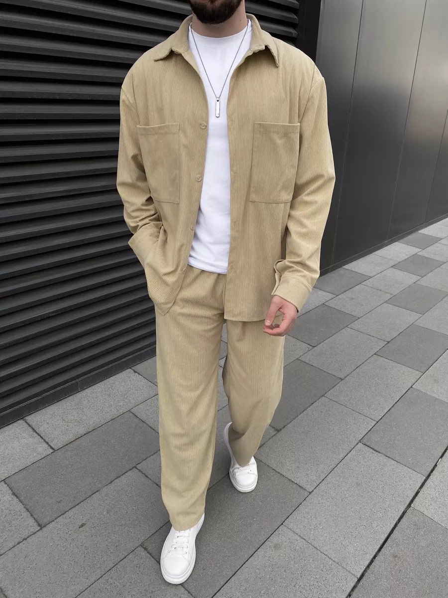 Men's corduroy two-piece outfi - đánh giá và giá Street Fashion Clothing