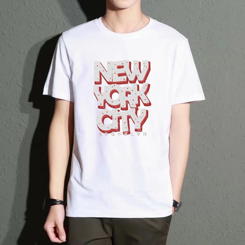 Men's Black Round-Neck Short-S - đánh giá và giá Street Style New York Fashion