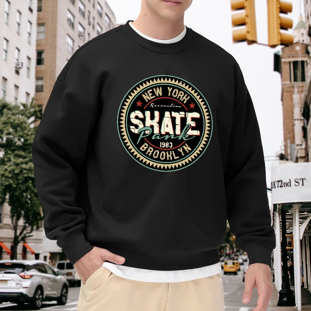 Men's Black Crewneck Sweatshir - đánh giá và giá Street Style New York Fashion