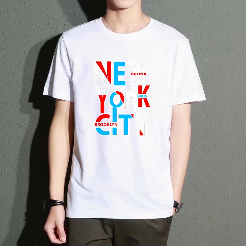 Men's Black Round-Neck Short-S - đánh giá và giá Street Style New York Fashion