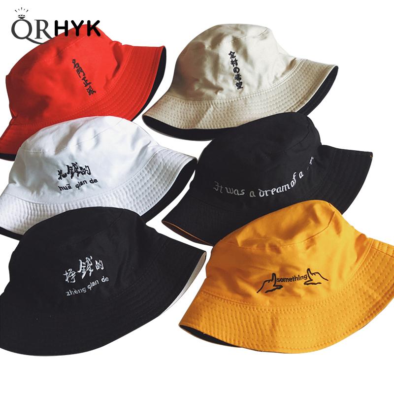 Double Sided Wear Finger Somet - đánh giá và giá Bucket Hat Embroidered