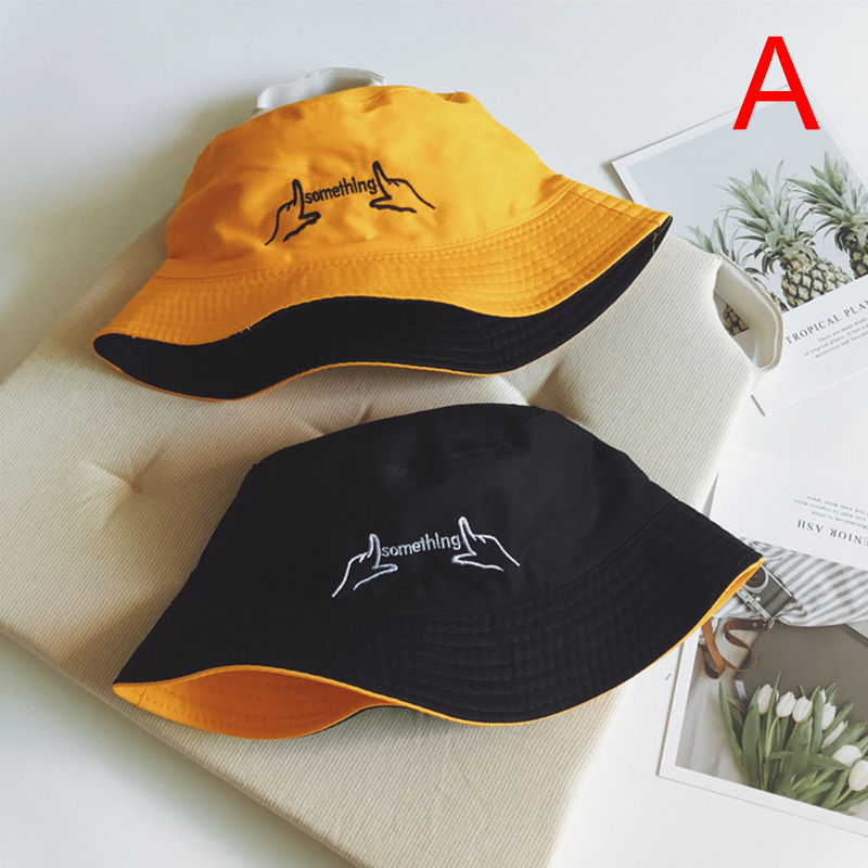 Double Sided Wear Finger Somet - đánh giá và giá Bucket Hat Embroidered