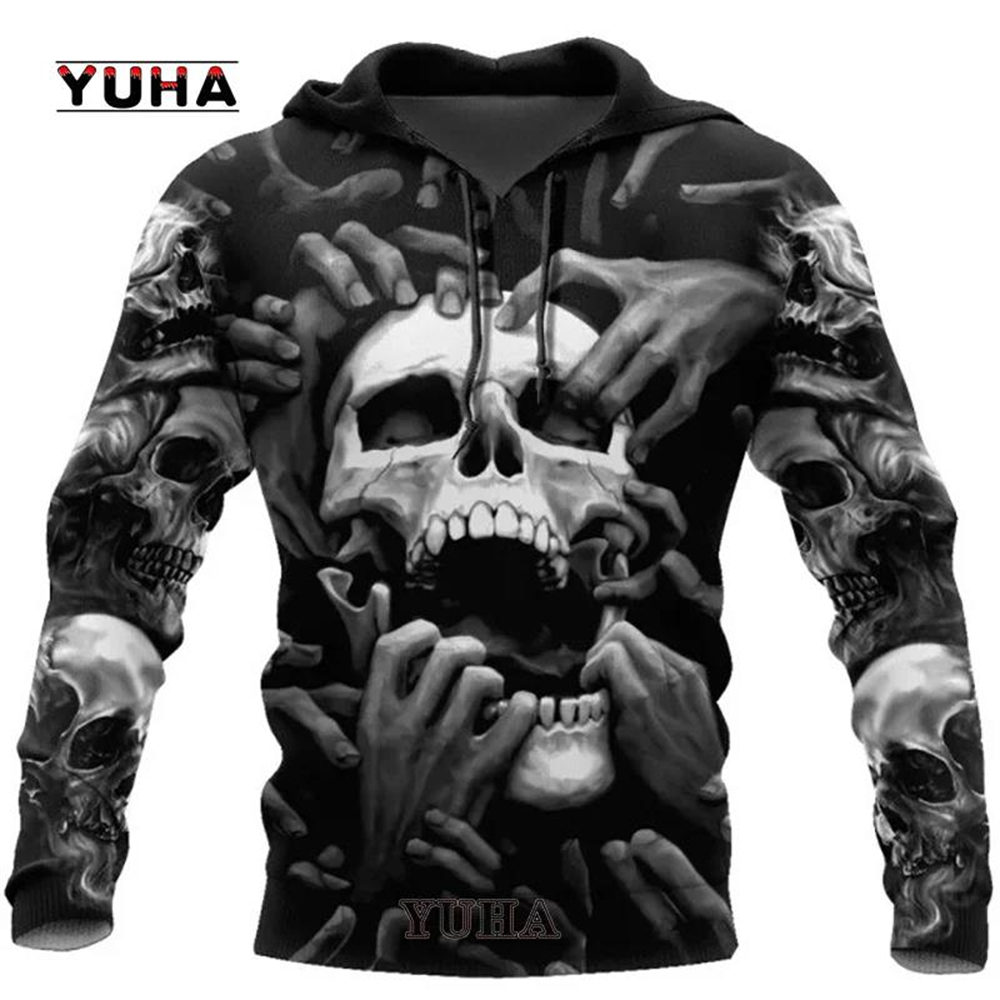 3D Printed Skull Graphics Men' - đánh giá và giá Graphic Hoodie Streetwear
