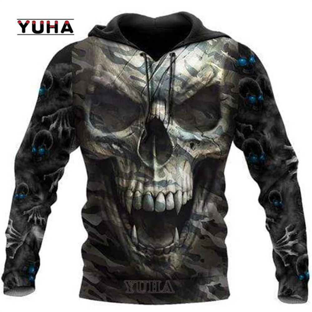 3D Printed Skull Graphics Men' - đánh giá và giá Graphic Hoodie Streetwear