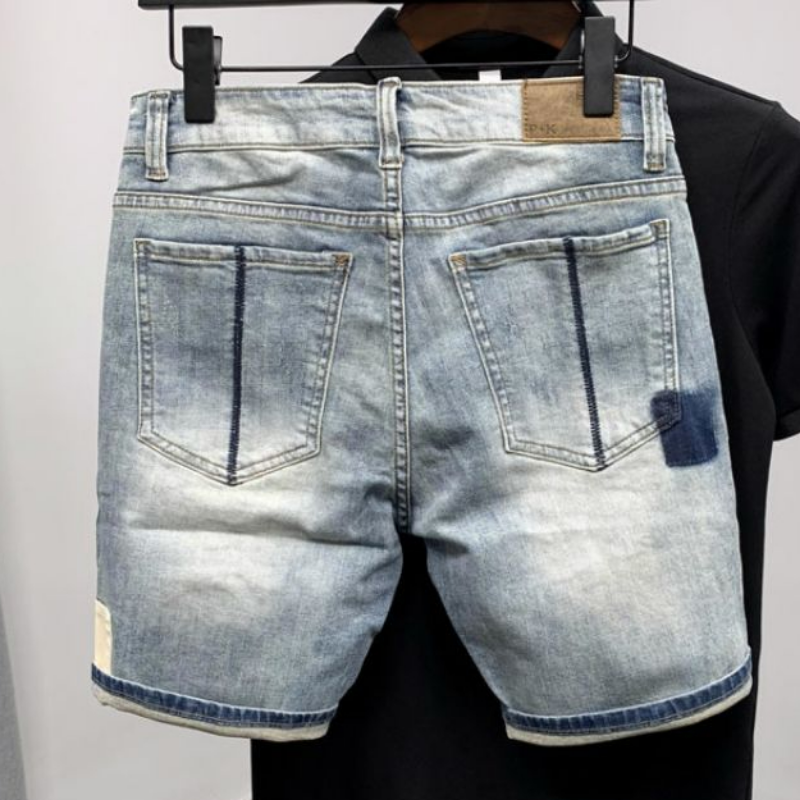 Straight Male Denim Shorts Rip - đánh giá và giá Distressed Jean Rip