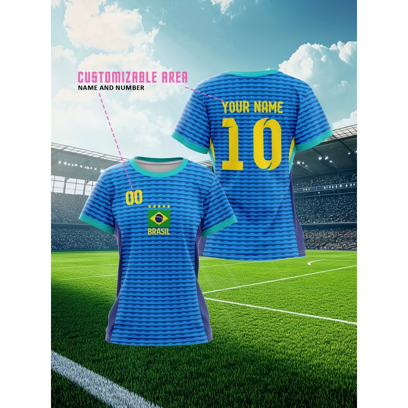3D Printed Brazil Sports T-Shi - đánh giá và giá Street Fashion Brazil