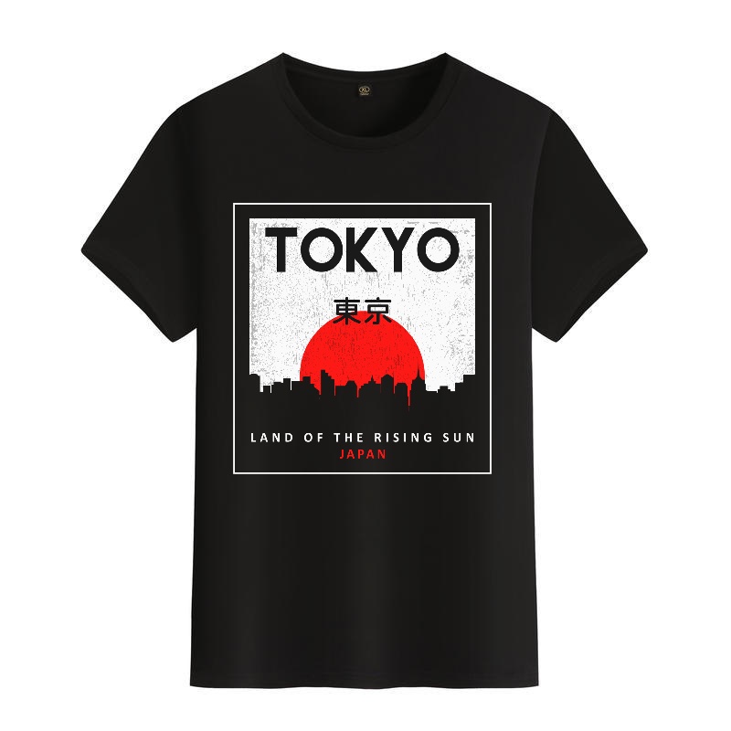 Men's Black Round-Neck Short-S - đánh giá và giá Street Fashion In Tokyo