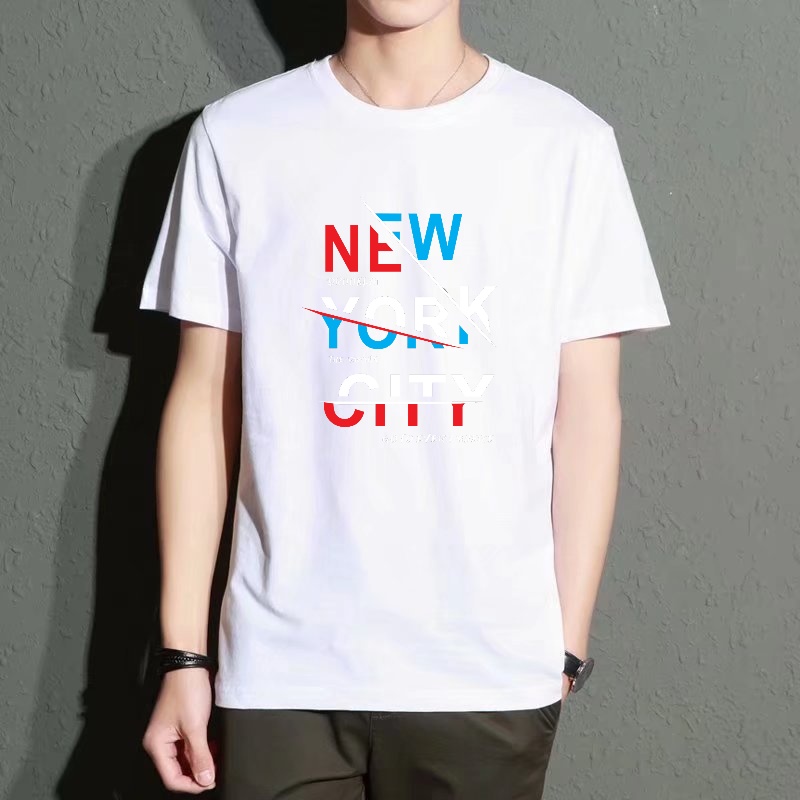 Men's Black Round-Neck Short-S - đánh giá và giá Street Style New York Fashion