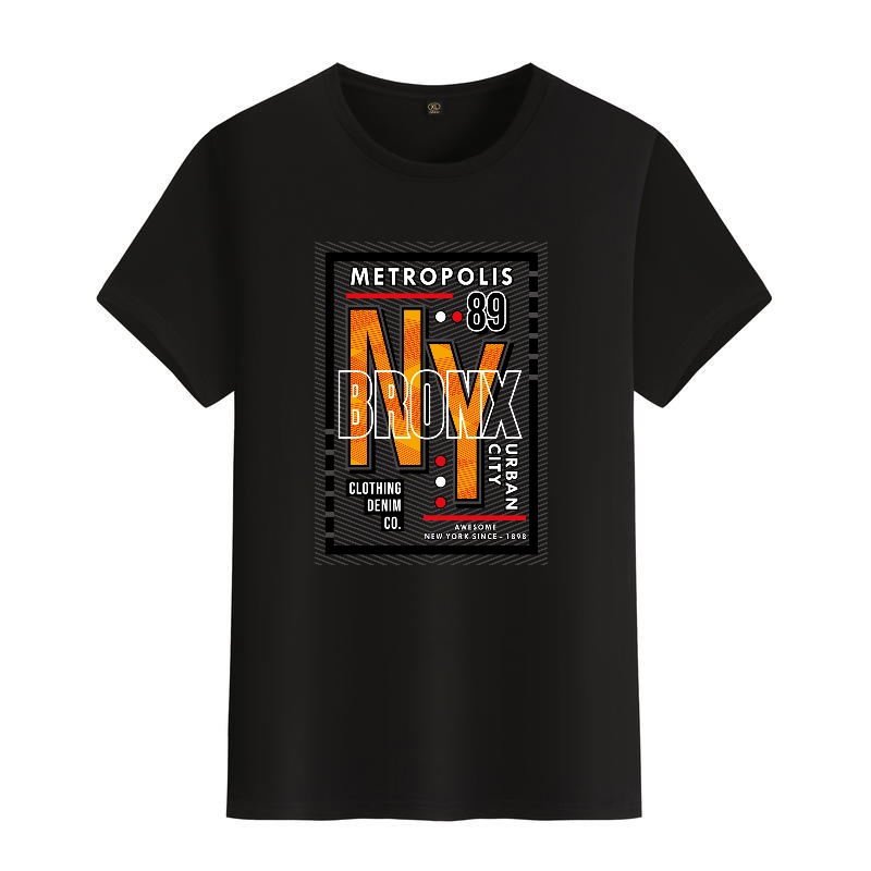 Men's Black Round-Neck Short-S - đánh giá và giá Street Style New York Fashion