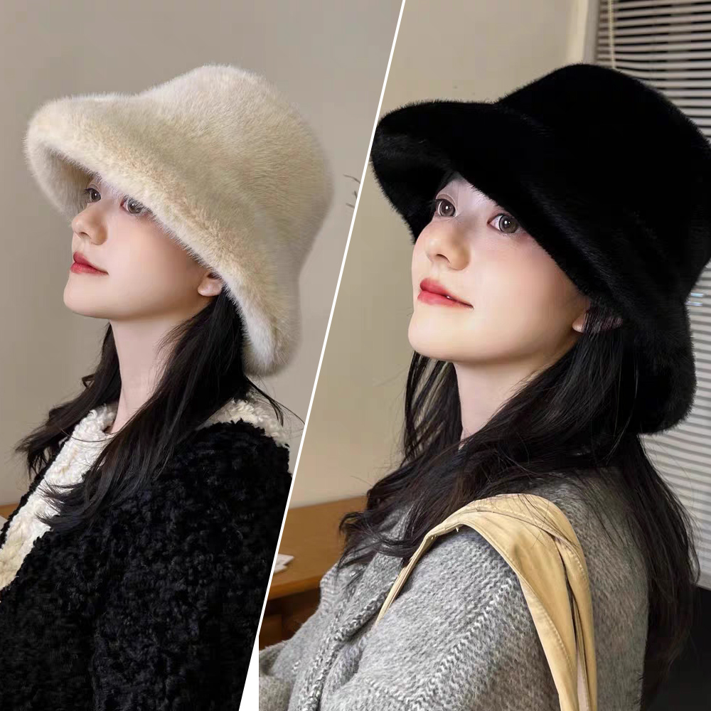 Fluffy Fur Fisherman Hat For W - đánh giá và giá Bucket Hat Embroidered