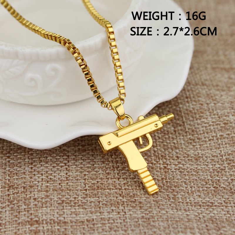 Trendy Uzi Gun Shaped Pendant  - đánh giá và giá Street Fashion Jewelry