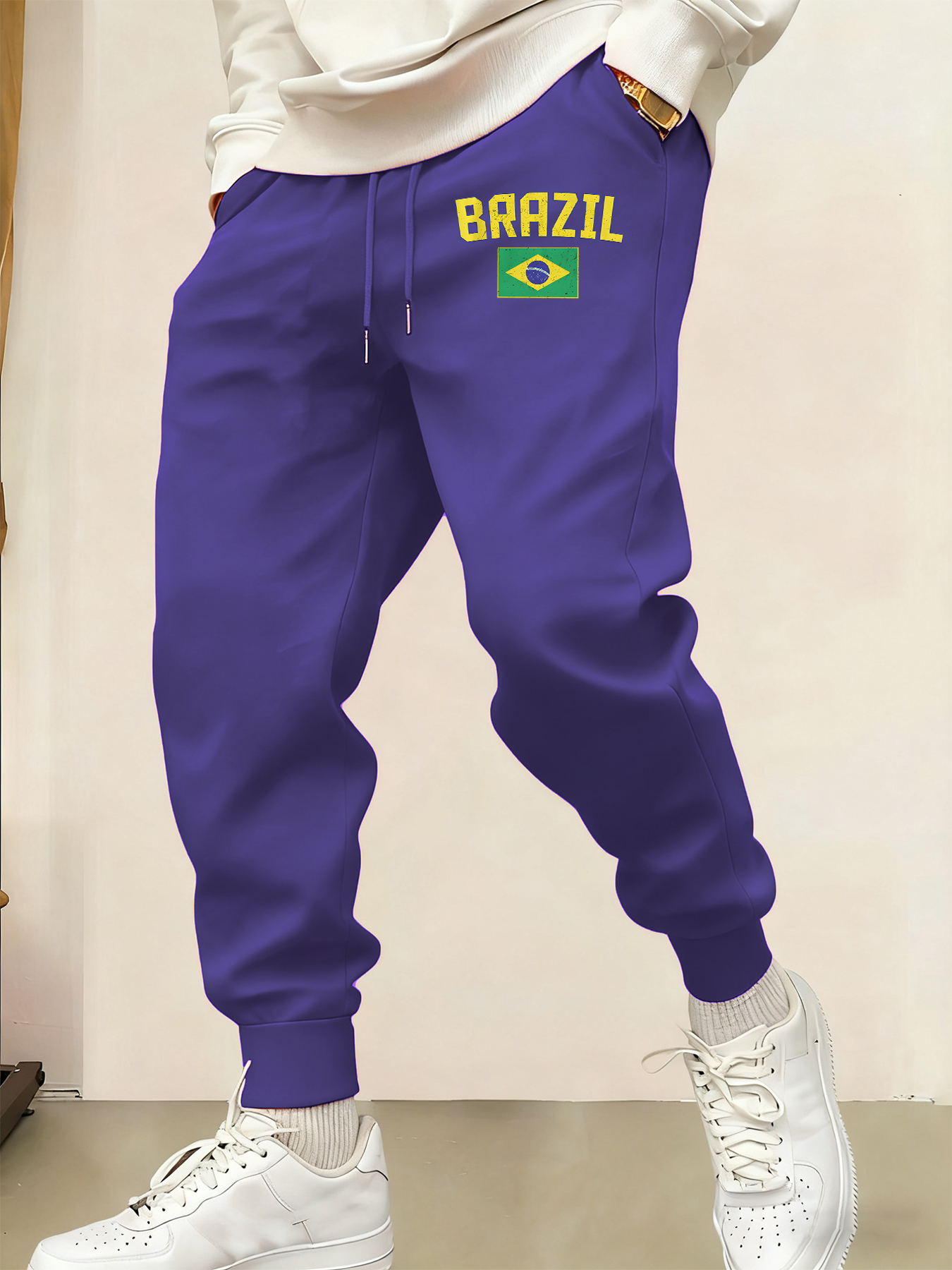 Brazil Letter And Flag Print M - đánh giá và giá Street Fashion Brazil